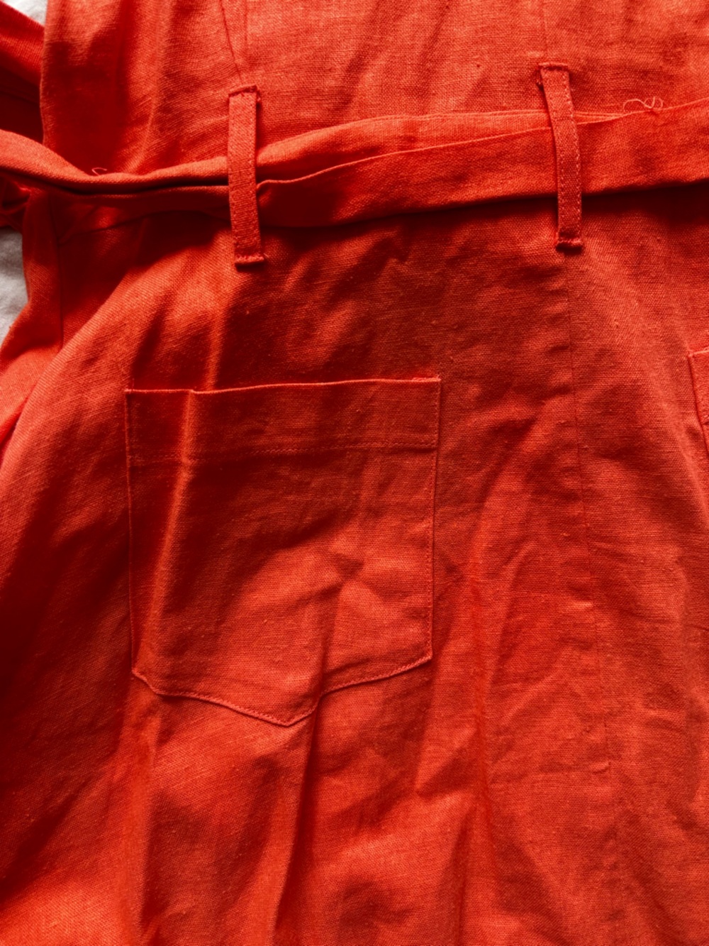 Donna Karan New York Orange Linen Belted Shirt Dress Midi Size 12 - Picture 15 of 15